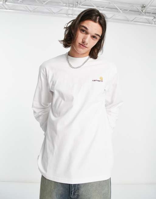 Carhartt WIP – Oberteil in Weiß mit American-Schriftzug