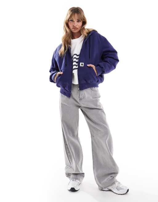 carhartt パープル ジップアップジャケット L Carhartt ジャケット ブルゾン WIP/カーハートダブリューアイピー