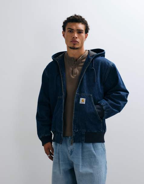 Carhartt WIP OG Active jeansjacka i mörkblå stone wash - view 1