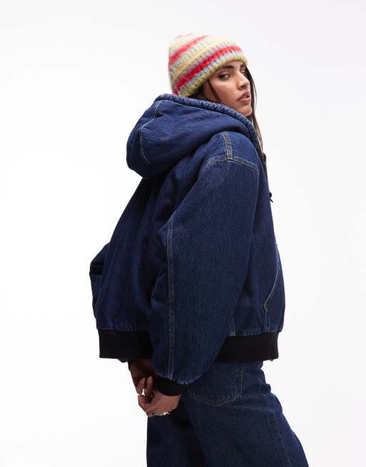 Carhartt WIP – OG Active – Jeansjacke in Mittelblau mit Futter aus Kunstpelz, 3 von 4