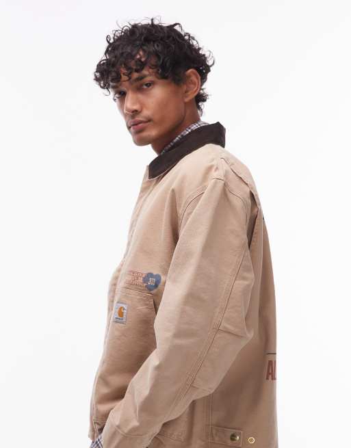 Carhartt WIP – OG Arcan – Beige jacka med tryck baktill, 4 av 5