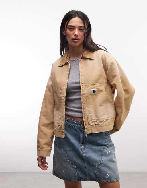 Carhartt WIP - OG Arcan - Forvasket brun jakke med dobbelt lynlås, 2 af 4