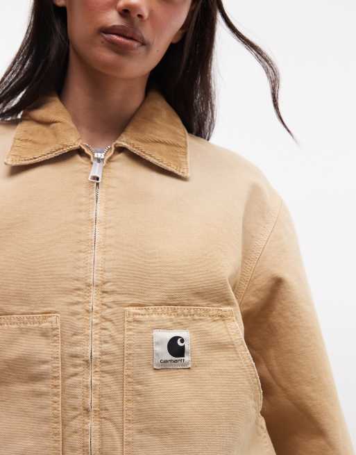 Carhartt WIP - OG Arcan - Forvasket brun jakke med dobbelt lynlås, 3 af 4