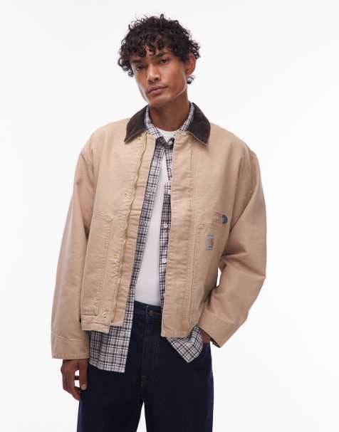 Carhartt WIP OG Arcan graphic back print jacket in beige - view 1