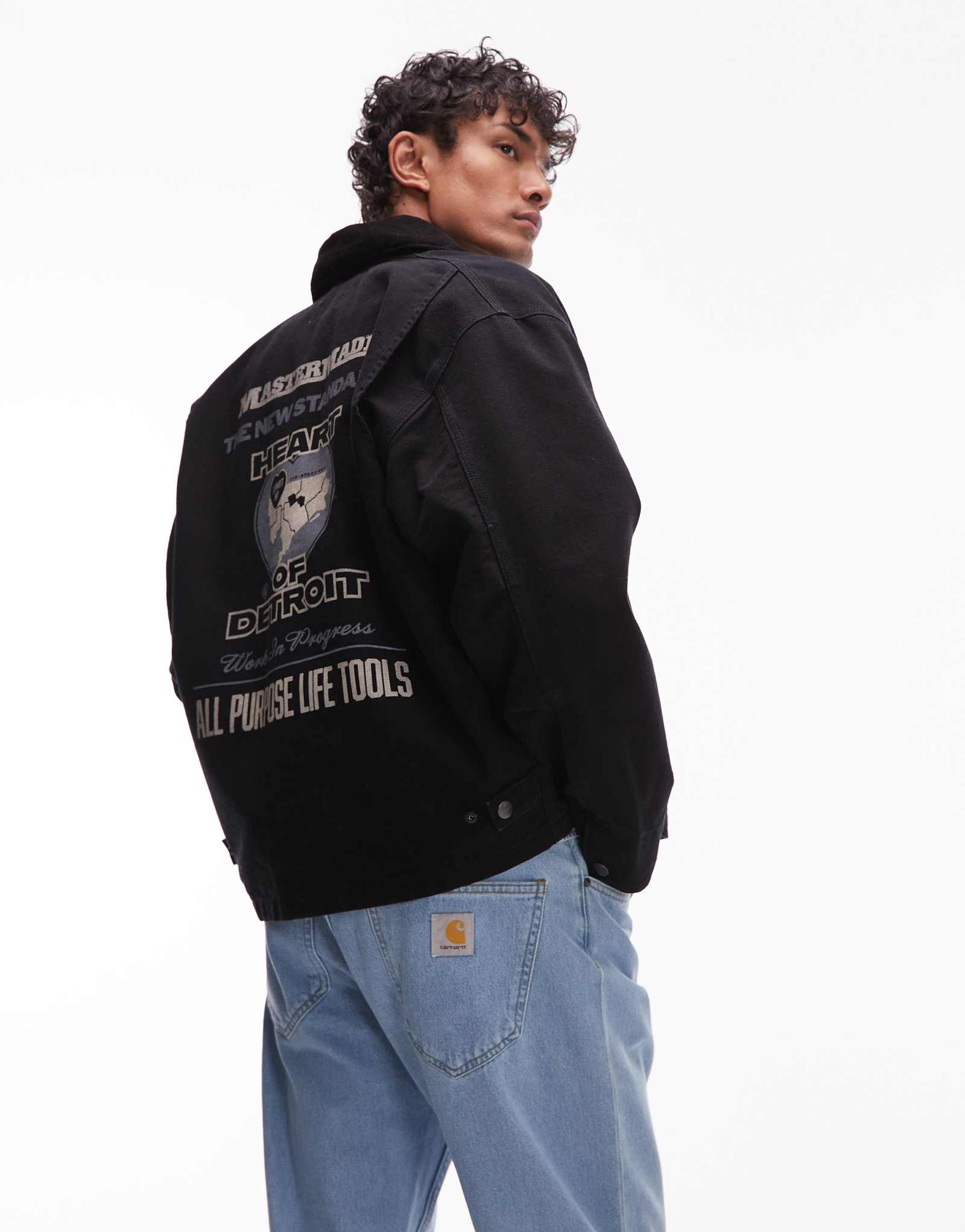 Куртка Carhartt WIP OG arcan с графическим принтом на спине черного цвета