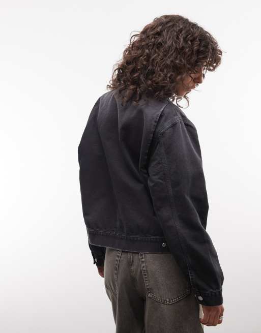 Carhartt WIP - OG Arcan - Jack met dubbele rits in zwart met wassing, 4 van 4
