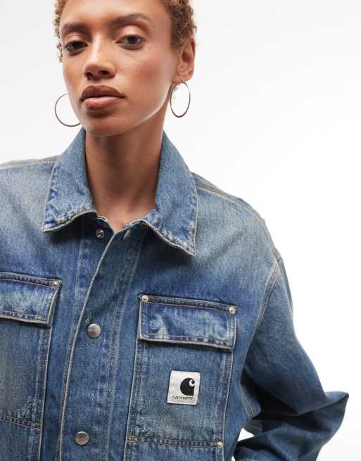Carhartt WIP - OG Arctic - Denim jack in blauw met grindwassing, 3 van 4