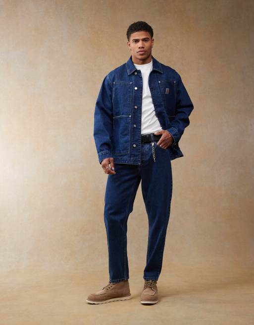 Carhartt WIP - OG - Blå denimjakke med detalje med dobbeltfront , 3 af 4