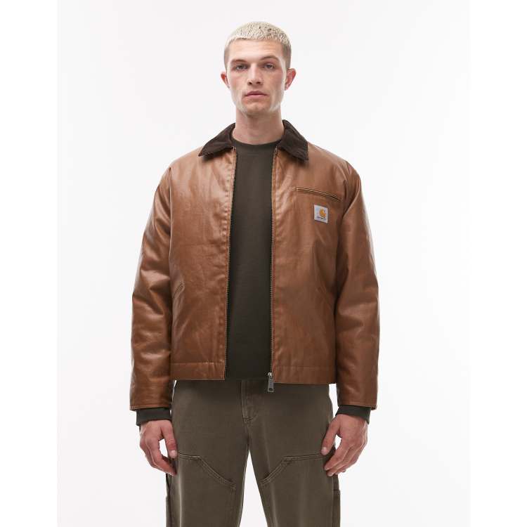 Carhartt WIP OG dean jacket in waxed brown | ASOS