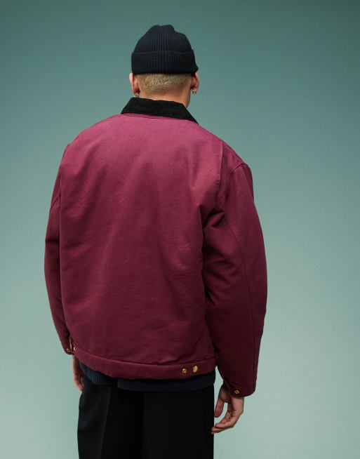 Carhartt WIP – OG Detroit – Jacke in Burgunderrot mit