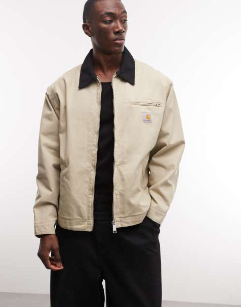 Carhartt WIP – OG Detroit – Jacke in Wollweiß mit kontrastierendem Kragen - view 1