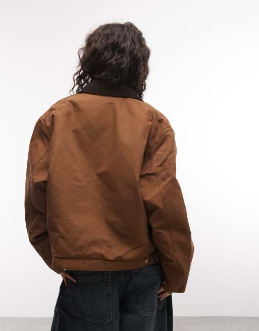 Carhartt WIP OG Detroit jacket with contrast collar in hamilton brown , 4 of 4