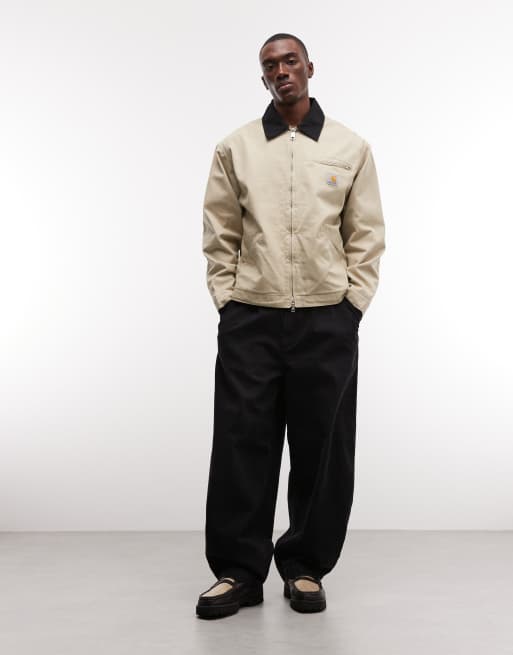 Carhartt WIP OG detroit jacket with contrast collar in off white, 2 of 5