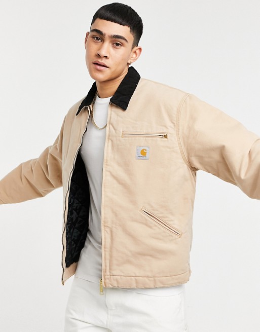 Carhartt WIP OG detroit lined jacket in brown