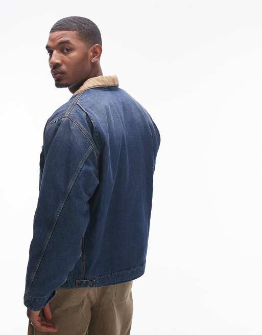 Carhartt WIP – OG Detroit – Niebieska kurtka z efektem sprania, 4 z 4