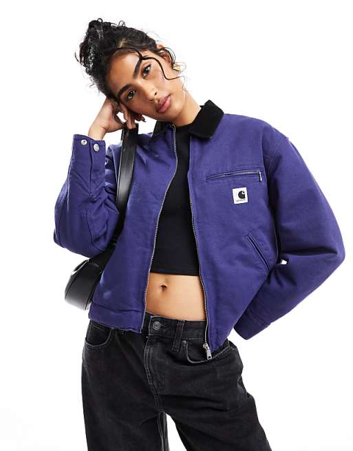 Carhartt WIP OG detroit zip up jacket in purple | ASOS Carhartt WIP OG detroit zip up jacket in purple | ASOS