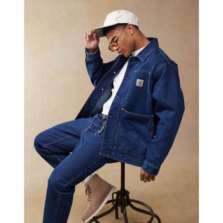 Carhartt WIP og double front denim jacket in mid blue | ASOS