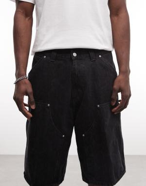 Carhartt WIP OG Double Knee loose fit carpenter shorts in dark snake camo