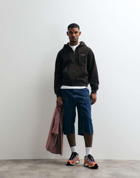 Carhartt WIP OG Double Knee loose fit jorts in blue stone washed - view 1