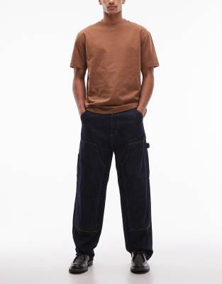 Carhartt WIP OG double knee loose straight fit jeans in dark blue rinse