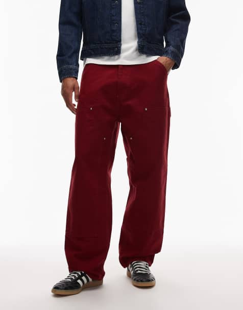 Carhartt WIP - OG Double Knee - Røde posede bukser - view 1