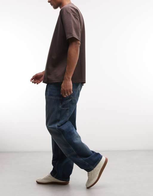 Carhartt WIP OG Double Knee straight fit jeans i mellemvask blå, 3 af 5