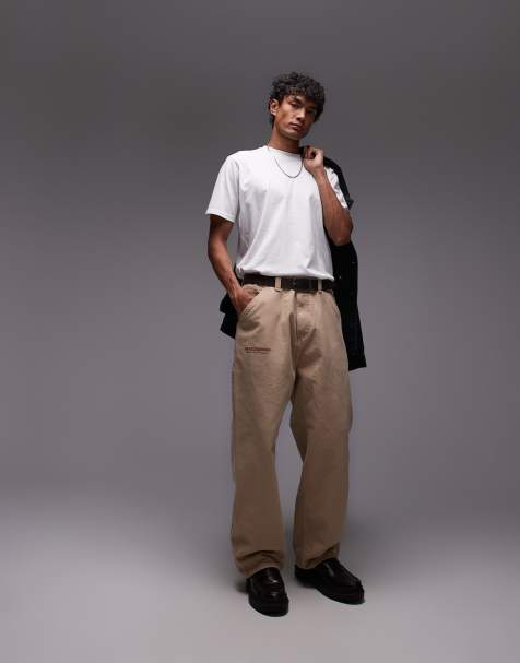 Carhartt WIP – OG – Hose in Beige mit Print und einfacher Stofflage im Kniebereich - view 1