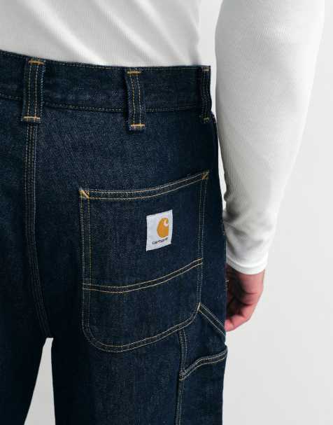Carhartt WIP – OG – Loose-Fit-Jorts in blauer Rinse-Waschung mit doppelter Stofflage im Kniebereich - view 1