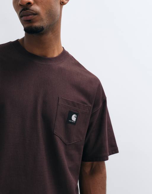 Carhartt WIP OG Loose Pocket T-shirt i mørkebrun, 3 af 5