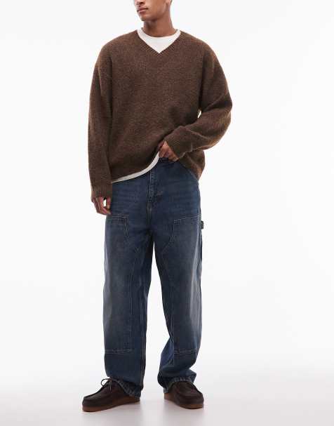 Carhartt WIP - OG - Løstsiddende jeans i blå vask med lige ben og dobbelte knæ - view 1