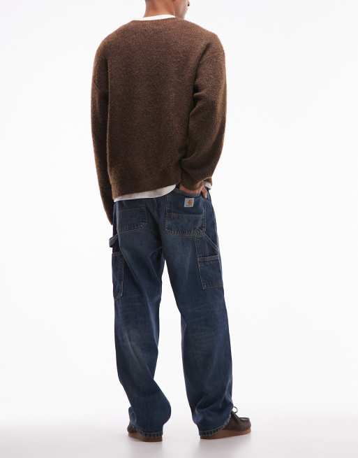 Carhartt WIP - OG - Løstsiddende jeans i blå vask med lige ben og dobbelte knæ, 2 af 5