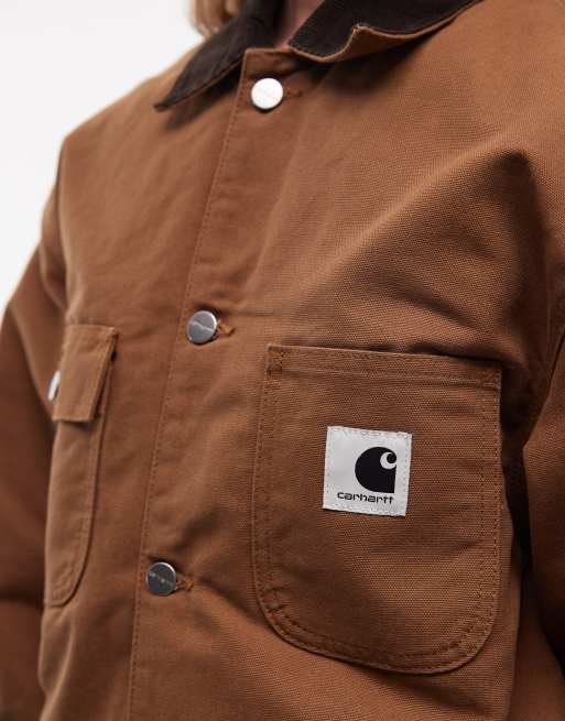 Carhartt WIP OG Michigan coat with contrast collar in hamilton brown, 2 of 4