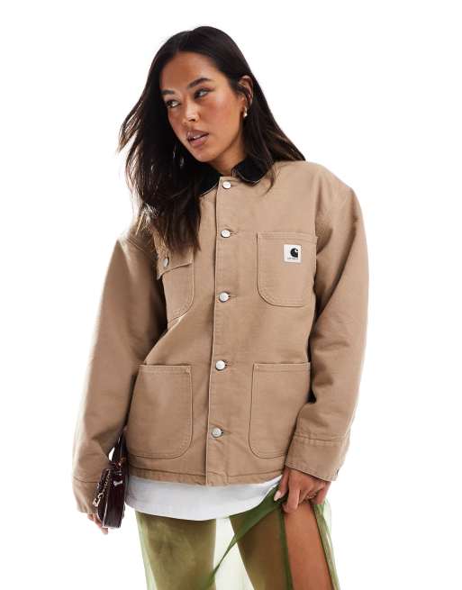 Carhartt WIP – OG Michigan – Czarno-beżowa kurtka zapinana na guziki