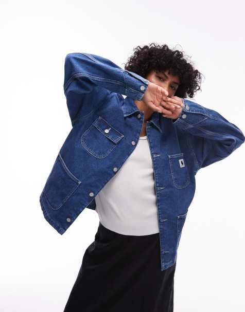 Carhartt WIP - OG Michigan - Denim jack in blauwe wassing - view 1