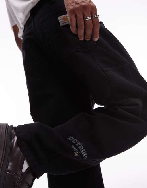 Carhartt WIP – OG Single Knee – Czarne spodnie z nadrukiem, 2 z 5