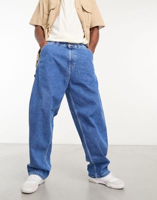 Carhartt WIP OG single knee denim wash relaxed straight trousers in blue