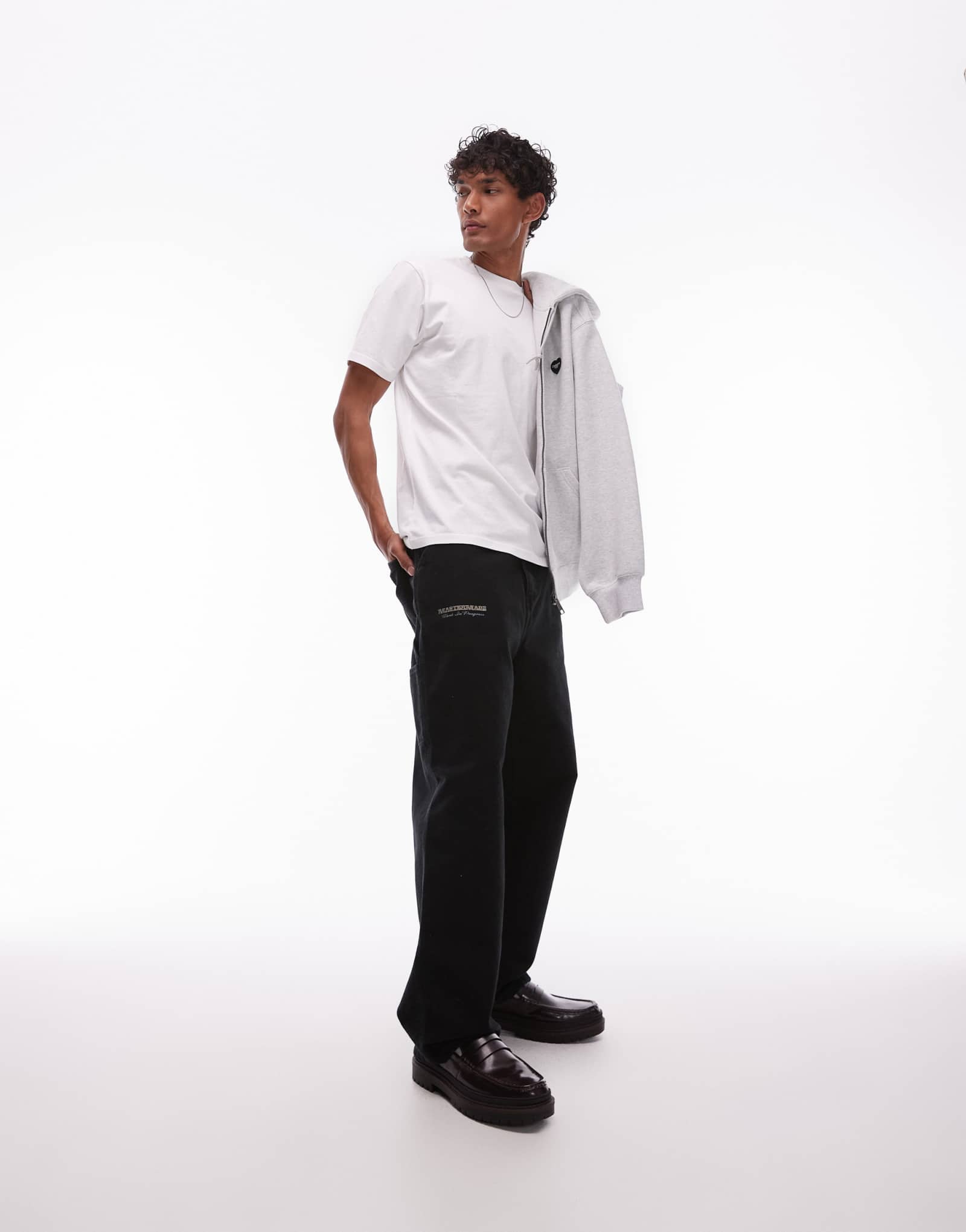 Брюки Carhartt WIP og до колена с графическим принтом черного цвета