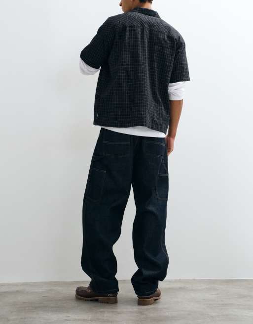 Carhartt WIP - OG Single Knee - Jeans dritti ampi lavaggio blu medio stone wash, 5 di 5