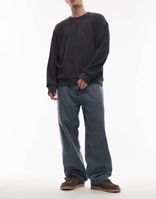 Carhartt WIP OG single knee loose straight fit jean in blue fog wash