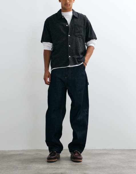 Carhartt WIP – OG Single Knee – Niebieskie, dekatyzowane jeansy o prostym, luźnym kroju - view 1