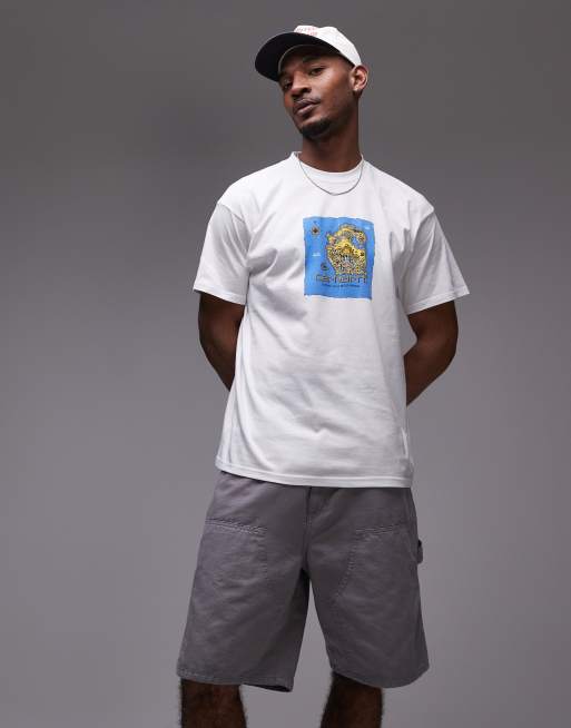 Carhartt WIP – Old World – Biały T-shirt z grafiką, 3 z 4