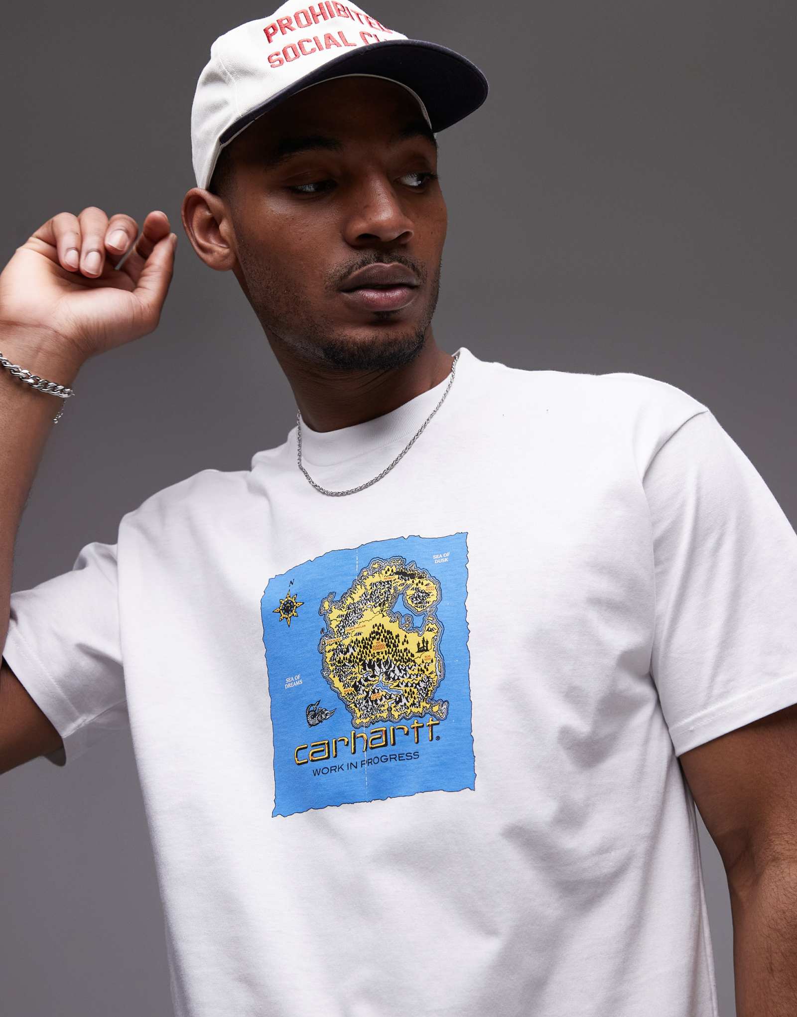 Футболка с рисунком Carhartt WIP old world белого цвета