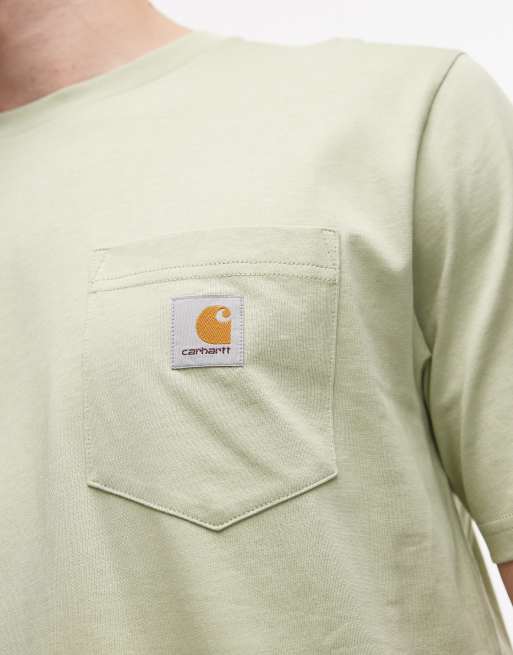 Carhartt WIP – Olivgrön t-shirt med ficka, 5 av 5