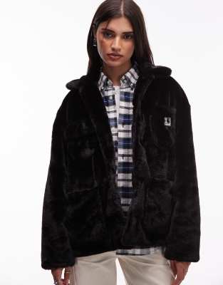 Carhartt WIP Carhartt WIP olney michigan faux fur jacket in black