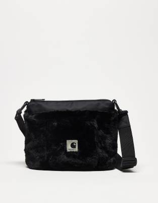 Carhartt WIP - Olney - Sacoche en fausse fourrure - Noir