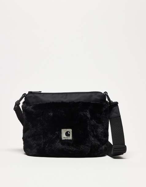 Carhartt WIP - Olney - Sacoche en fausse fourrure - Noir - view 1