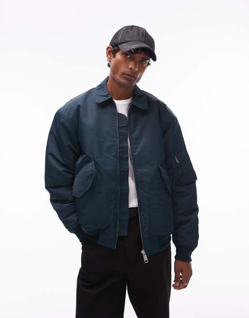 Carhartt WIP olten bomber jacket in teal green | ASOS