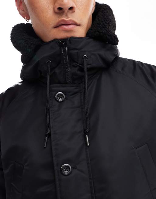 Carhartt WIP olten parka jacket in black