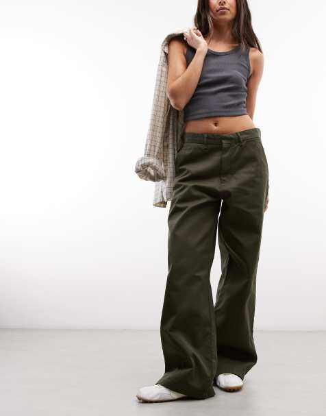 Carhartt WIP Omak relaxed fit wide leg pants in khaki - view 1