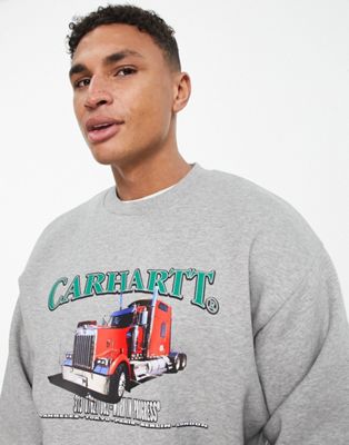 Carhartt WIP on the road print sweatshirt in grey